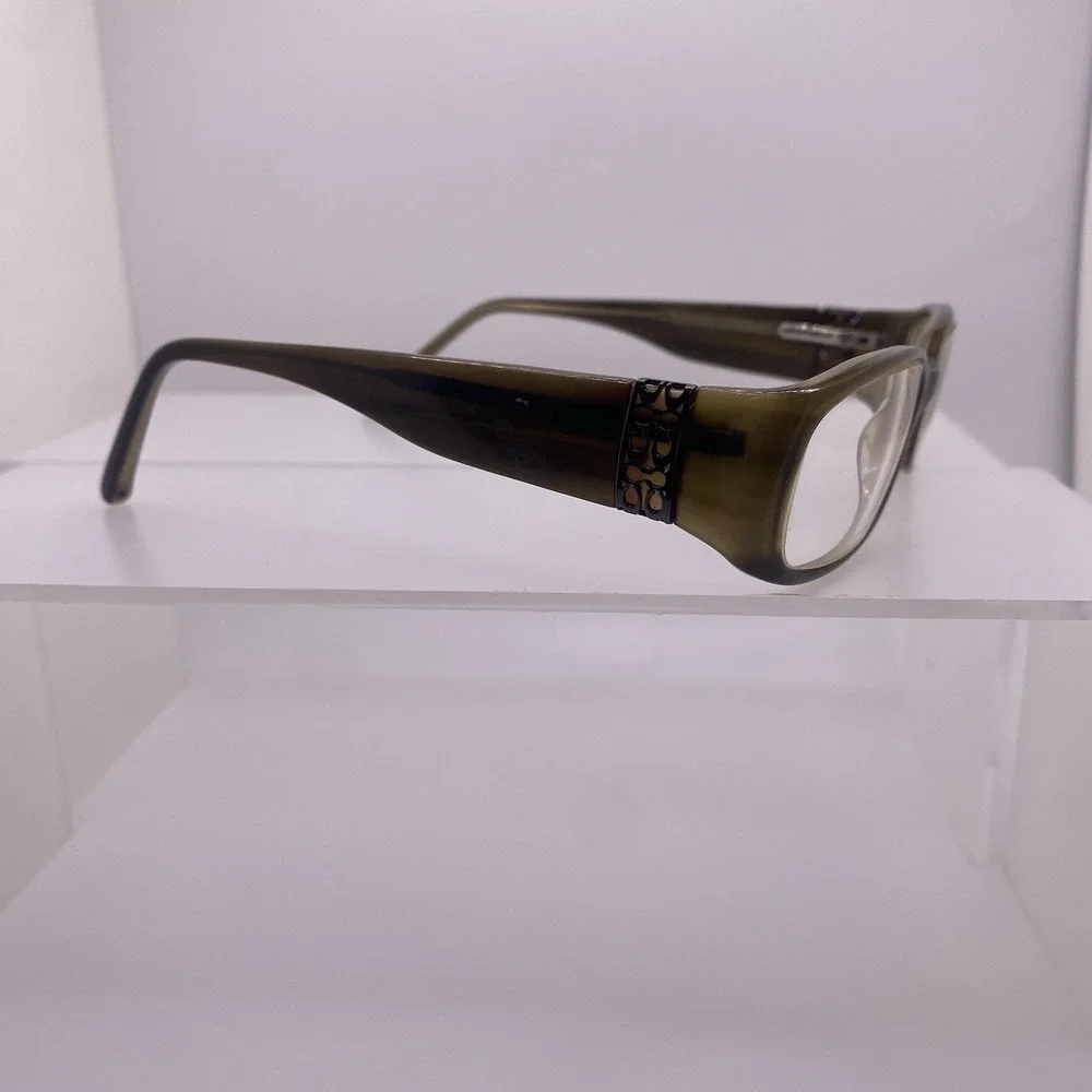 Coach Eyeglasses Women FRAME ONLY Audrina Rectangular 130 Olive Horn 828